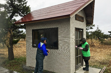 スクールバス停清掃活動